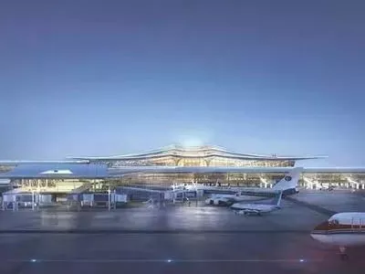 金属構造空港の建物