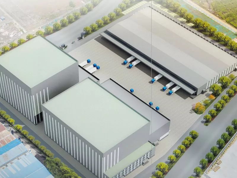 スチールフレームウェアハウス建設